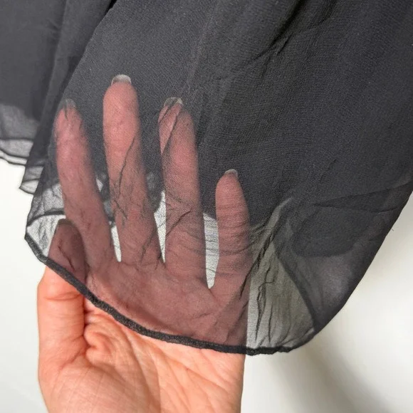 St. John Black Chiffon Pleated Midi‎ Skirt Size 4 - Picture 8 of 8